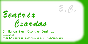 beatrix csordas business card